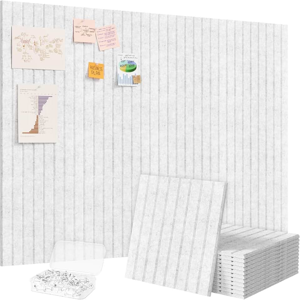 Lifewit Large Felt Bulletin Board with Self-Adhesive 48" x 36" - 12 Pack