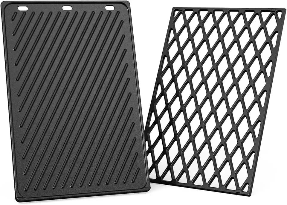 onlyfire Reversible Cast Iron Griddle and Cooking Grate Combo Set