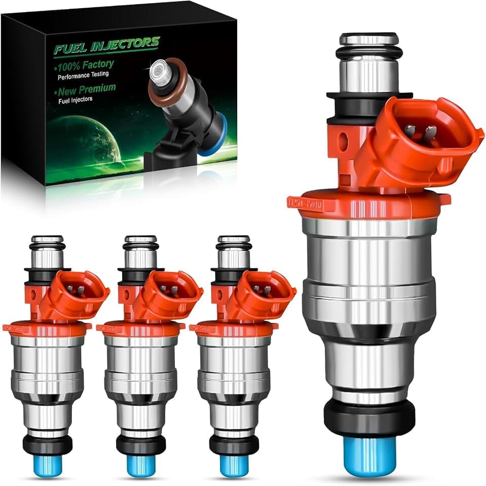 23250-35040 Fuel Injectors Fit for:-Toyota Pickup Base RN02 SR5 DLX 1989 1990 1991 1992 1993 1994 1995 2.4L, Replace OE# 2320974060 2320935040 1955005440 640161 640177 62087 62085 (Set of 4)