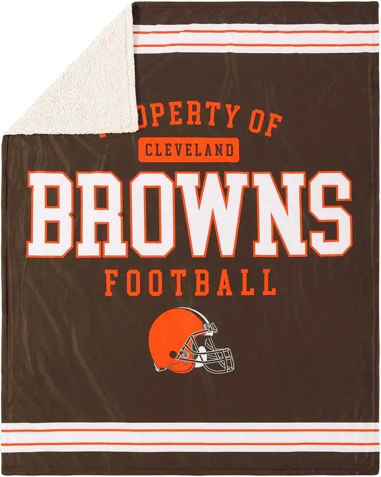 FOCO NFL Unisex-Adult NFL Team Logo Property 60" x 50" Sherpa Plush Throw Blanket