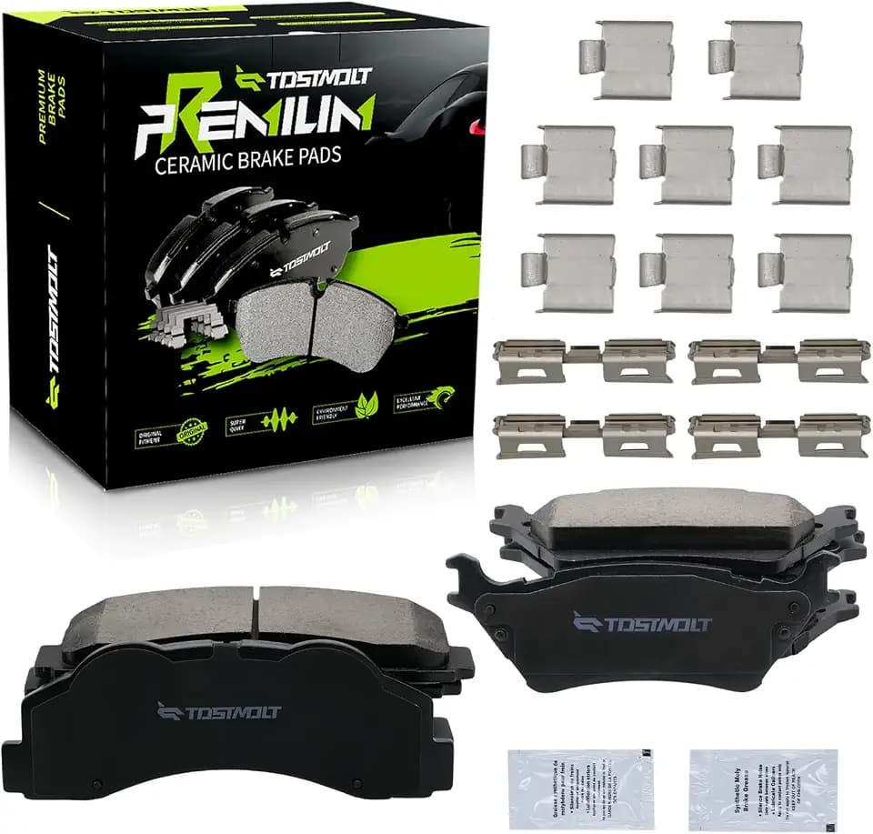 Front+Rear Ceramic Disc Brake Pad w/Installation Hardware For Ford