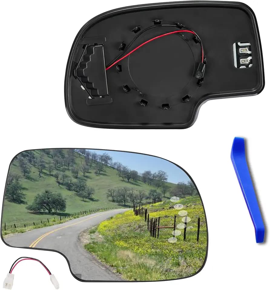 Right Passenger Side Mirror Replacement For Chevy Silverado,Cadillac,Gmc Sierra,Yukon 2003 2004 2005 2006 2007 With Heated,Rear Holder &Led Turn Signal,Truck Mirrors