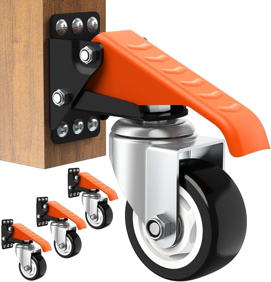 Ronlap Workbench Casters Wheels Kit Retractable Casters Set of 4, 880Lbs