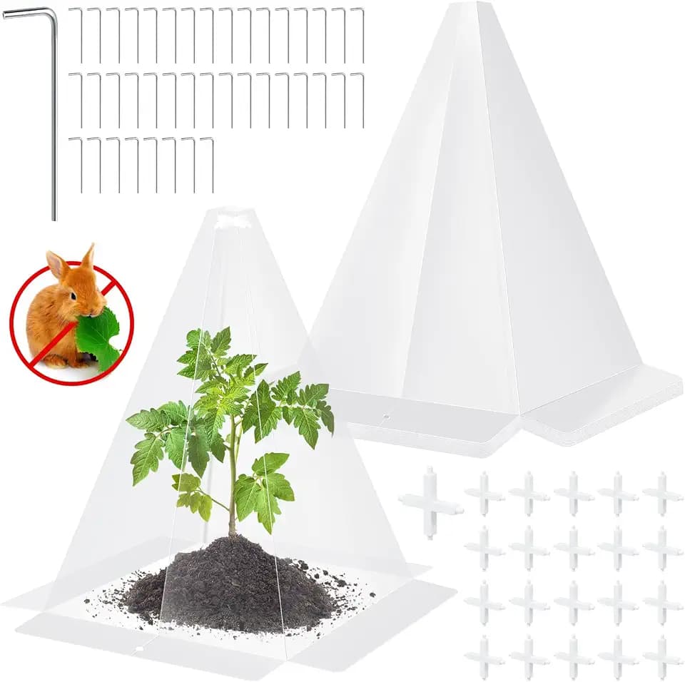 20 Packs 12"x 8" Garden Cloches for Plants,Plant Protectors from Animals