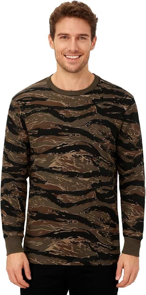 Men's Camo Long Sleeve Shirt, Breathable Lightweight Tactical Hunting Tee