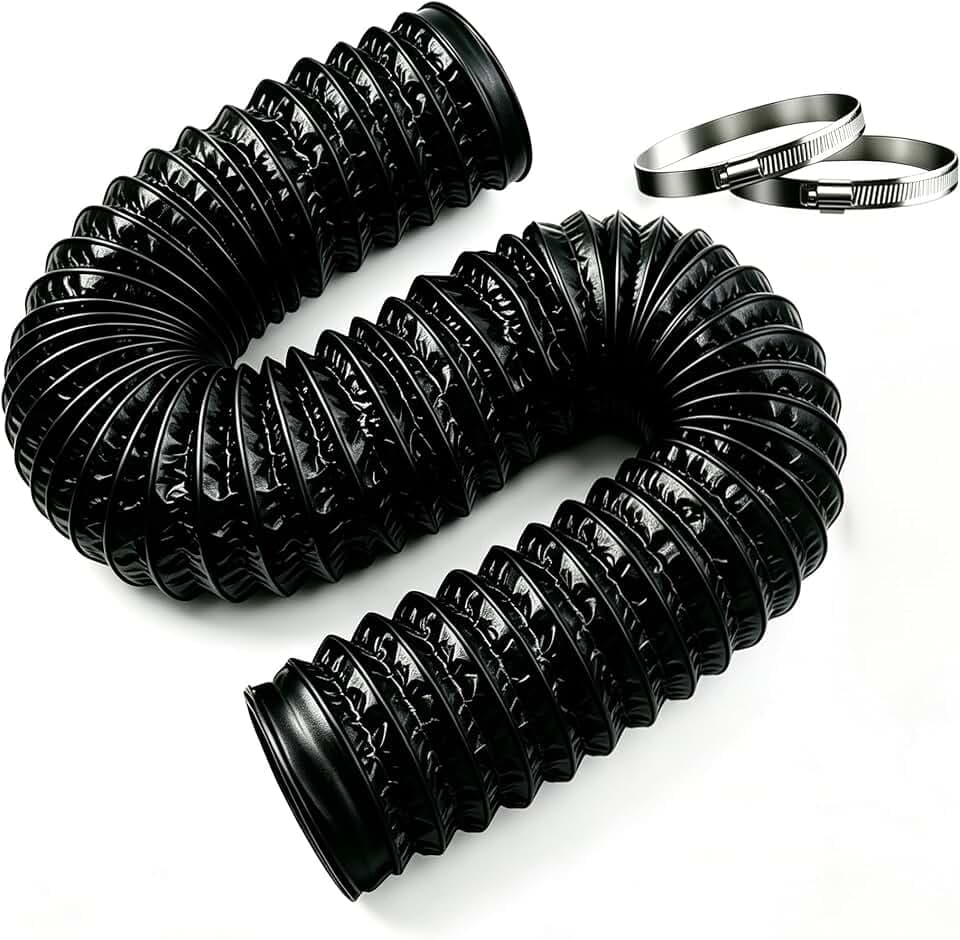 FanGoFast 100mm Abluftschlauch 5m Abluftrohr mit 2 Schlauchschelle