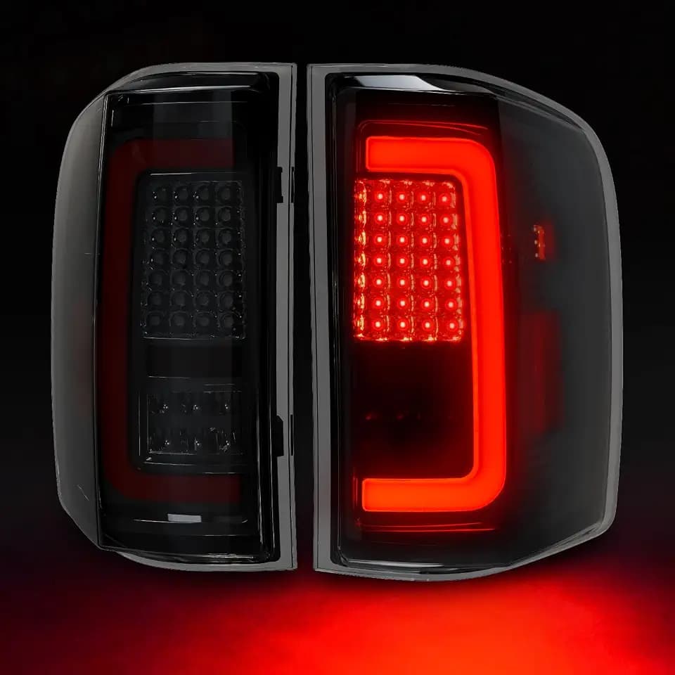 Daikokuya Full Led tail lights for 2007-2013 Chevy Silverado 1500 2500HD 3500HD, Turn Signal, Brake Light, Reverse Light Smoked Rear Light Assembly