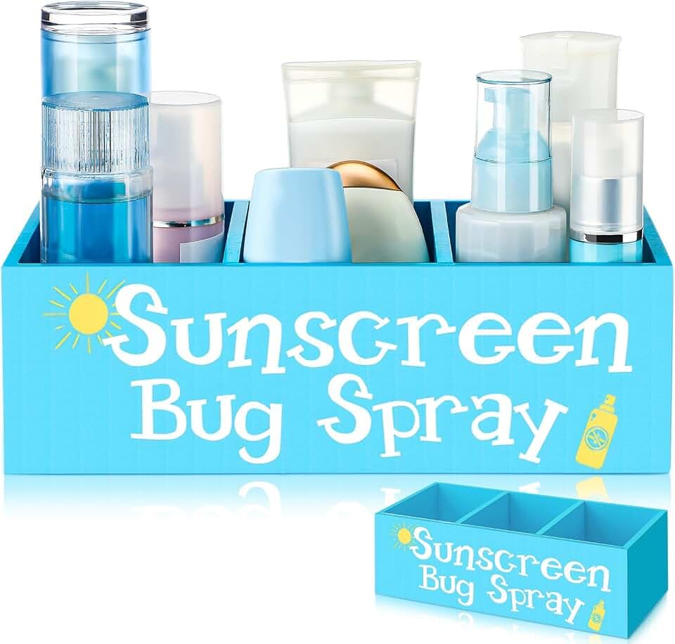 CroBlissful Outdoor Pool Decor Sunscreen Organizer Blue Pool Basket