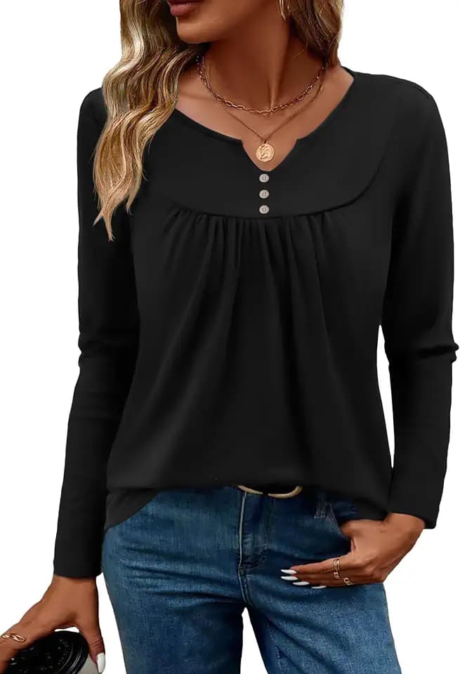 Zeagoo Womens Tops Long Sleeve Shirts Boho Tops for Women 2026 Fall Blouses Ladies Sweatshirts Spring Fashion Clothing