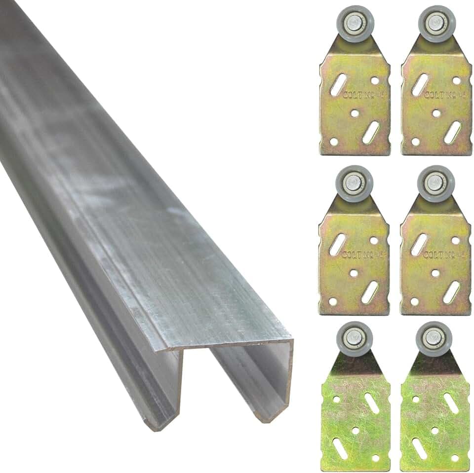 Aluminium Laufschiene Doppel Führungsschiene 3 m Komplettset Schiebetür