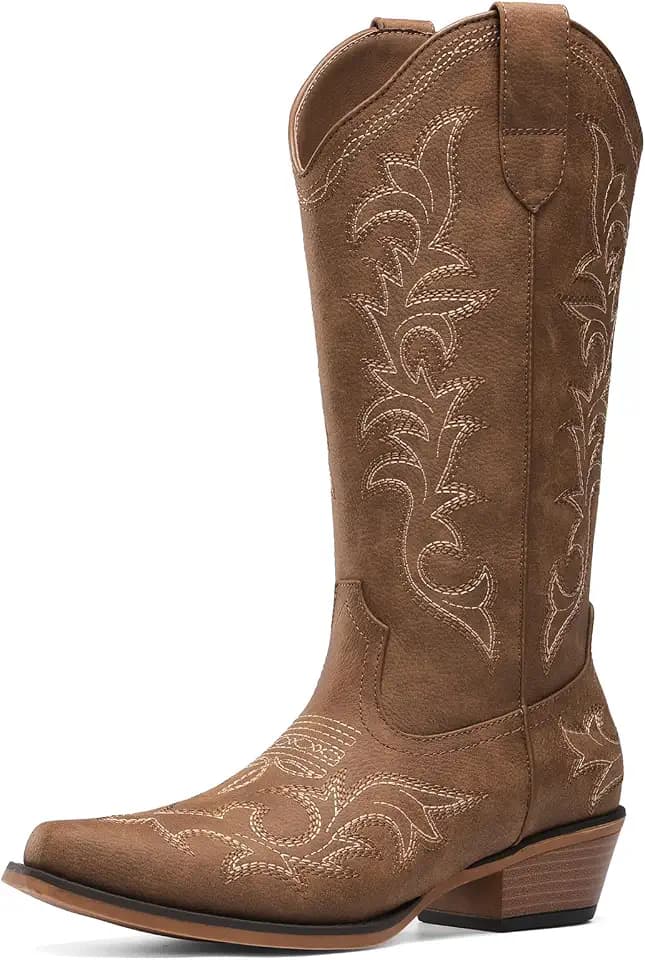DREAM PAIRS Women's Cowboy Cowgirl Western Boots