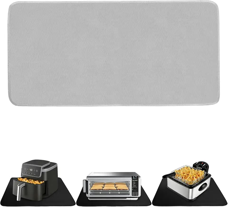 TOHONFOO Heat Resistant Mats for Countertop & Air Fryer, 35x15 in, Gray