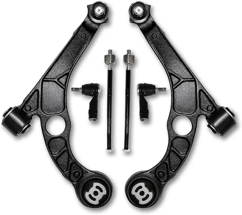 6Pcs Front Lower Control Arms & Inner Outer Tie Rod Ends Kit Compatible with 2013-2016 Dodge Dart, 2015-2016 Chrysler 200, Suspension Replaces MS251201 MS251202 ES801128 ES801129 EV801132