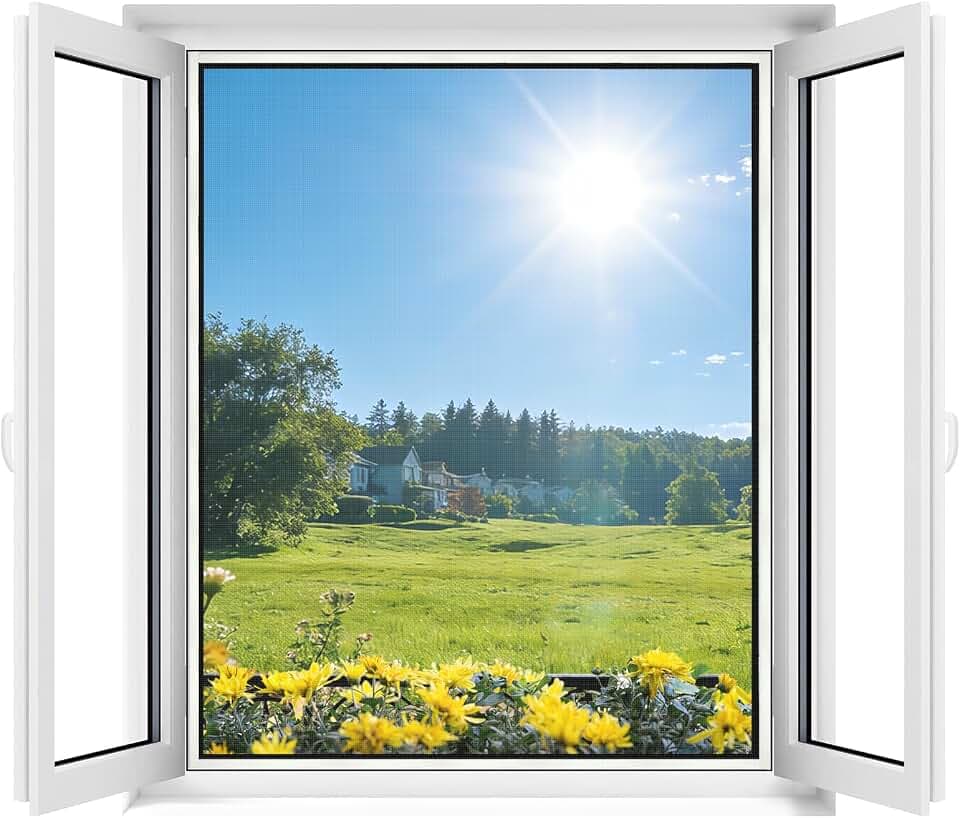 Apalus Fliegengitter Fenster – Fliegennetz, Mückennetz & Moskitonetz für Fenster, Insektenschutz ohne Bohren, Zuschneidbar mit Klettband, Schutz vor Mücken & Insekten, 3 Stück – 130 x 150 cm, Weiß