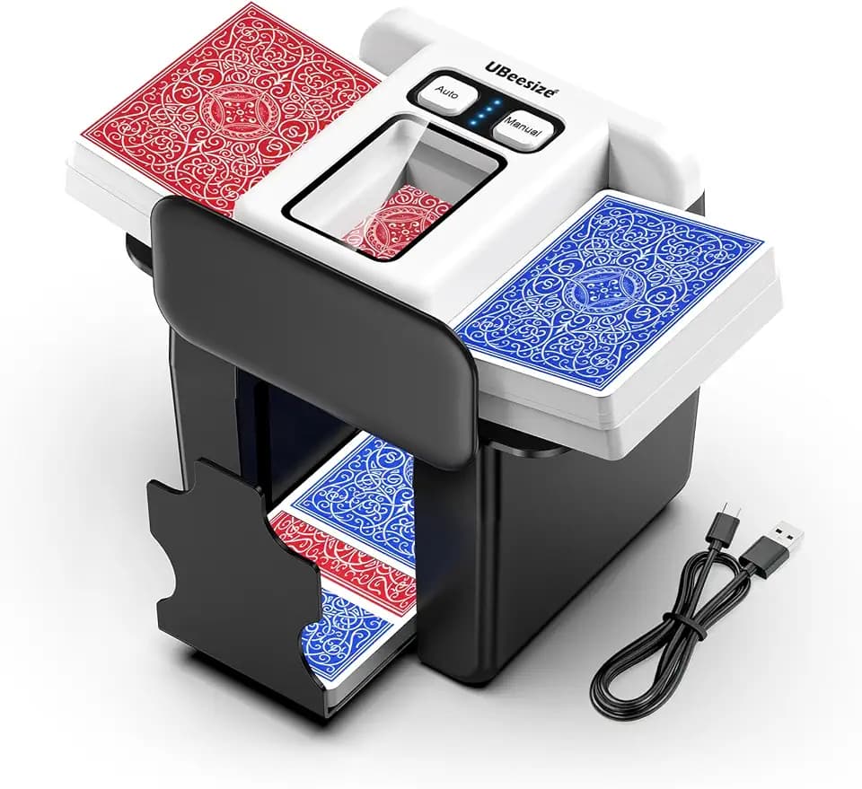 UBeesize 4 Deck Automatic Card Shuffler, Rechargeable Shuffling Machine