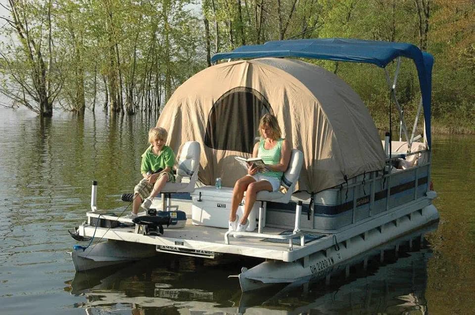 Pontoon Easy-Up Enclosure 56" D x 74" T, Pacific Blue