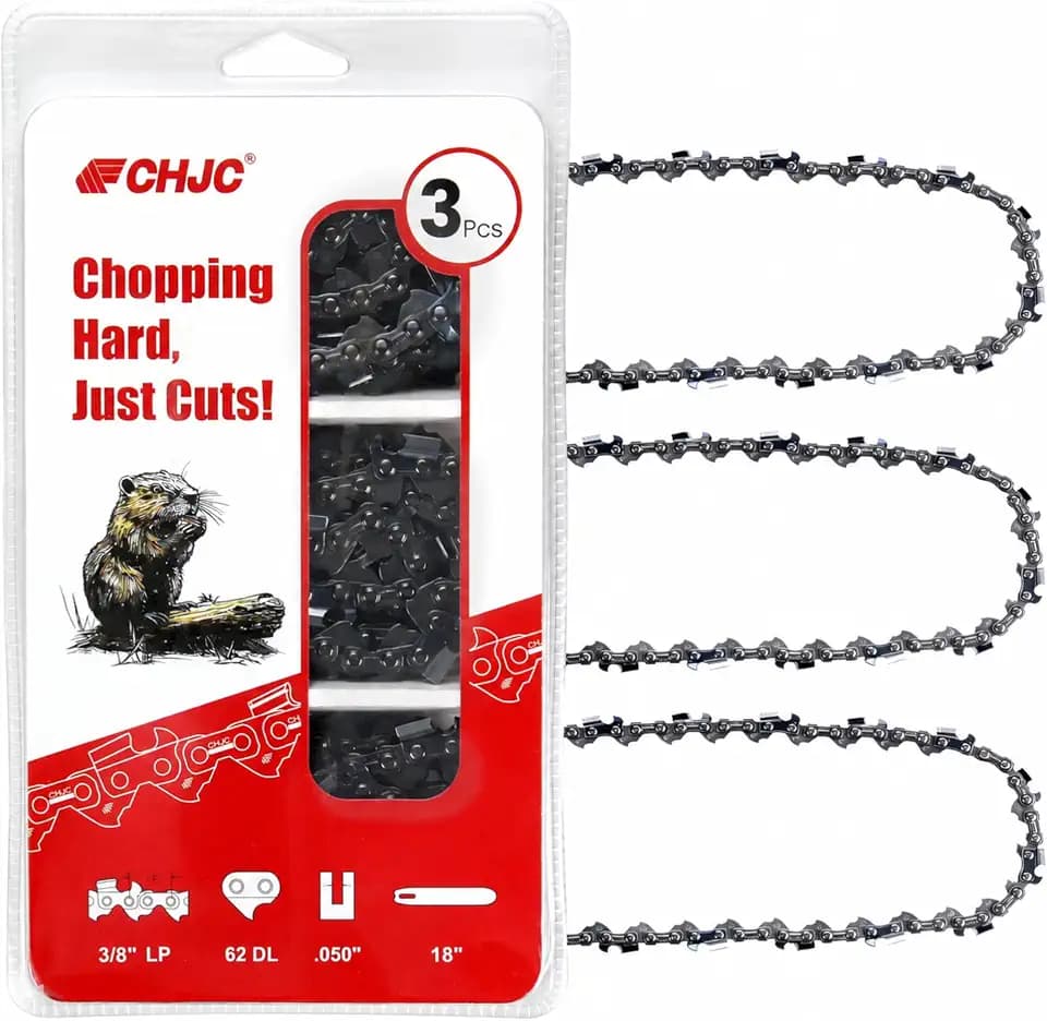 CHJC 18 Inch Chainsaw Chain 3/8" LP Pitch, .050" Gauge, 62 Drive Links