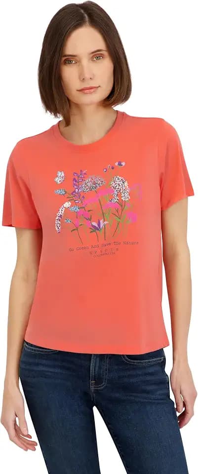 Spyder Women's Floral Eco Friendly Graphic Short Sleeve Tee T-Shirt