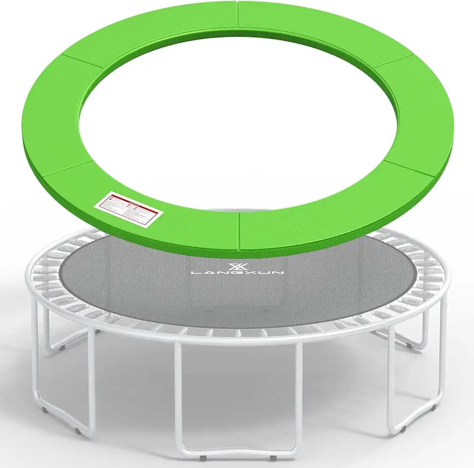 LANGXUN Universal Trampoline Repalcement Safety Pad, 8ft 10ft 12ft 14ft 15ft 16ft Waterproof Surround Spring Foam Cover for Round Frame