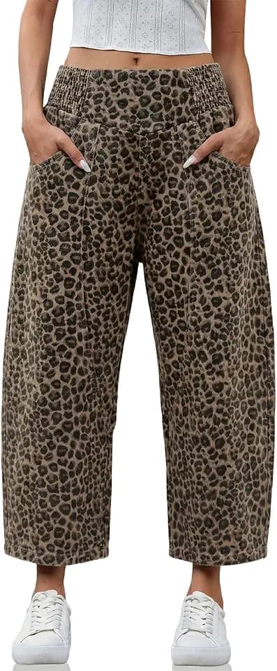 Cicy Bell Womens Wide Leg Cropped Jeans Baggy Boyfriend Mid Denim Pants