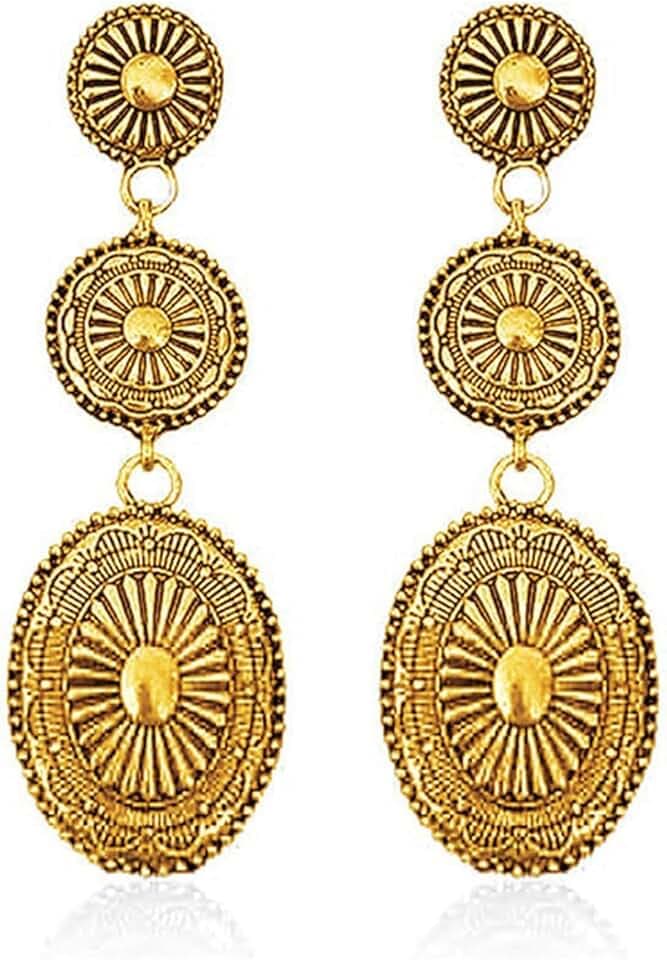 Western Earrings for Women Vintage Waterdrop Long Dangle Earring Gold Boho Earrings Cowgirl Earring Country Concert Outfits Jewelry Accessories