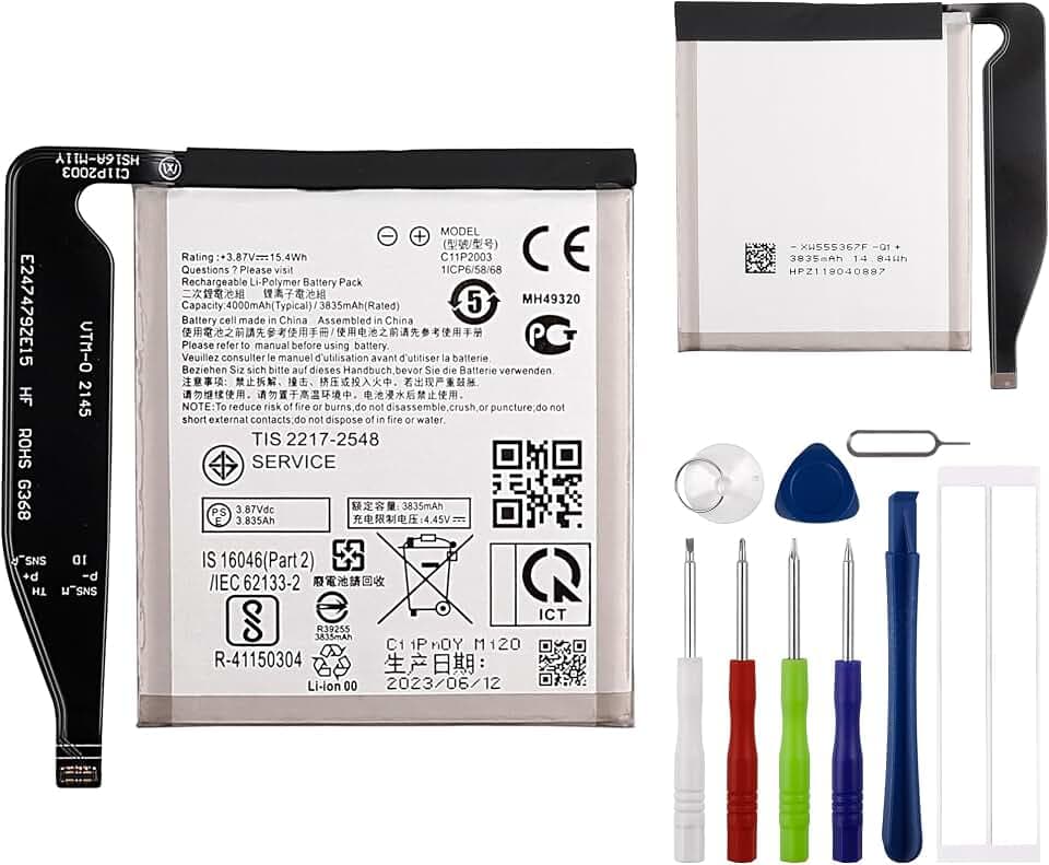 Ersatzakku C11P2003 Batterien 4000mAh/3.87V Kompatible mit Asus Zenfone 8 ZS590KS 0B200-0395000, with Tools