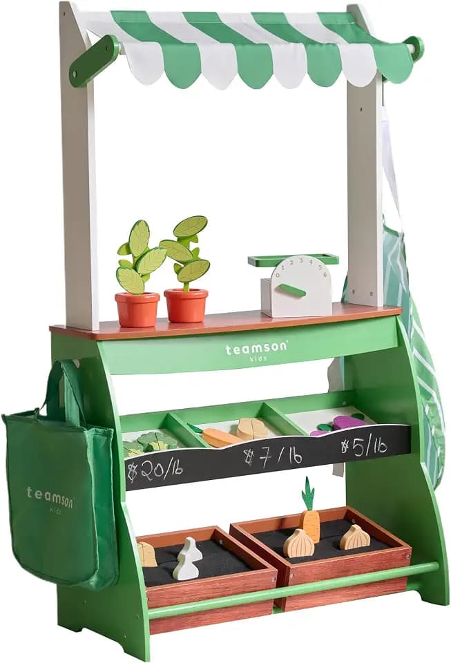Teamson Kids Marktstand aus Holz Spielset