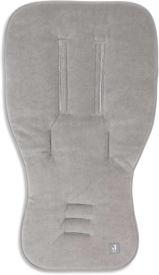 Jollein Sitzauflage Buggy Sommer Frottee/Baumwolle – Universal Buggy Einlage auch für Kinderwagen – Reversibel, Weich und Saugfähig – Grau (Storm Grey) – 80×46 cm