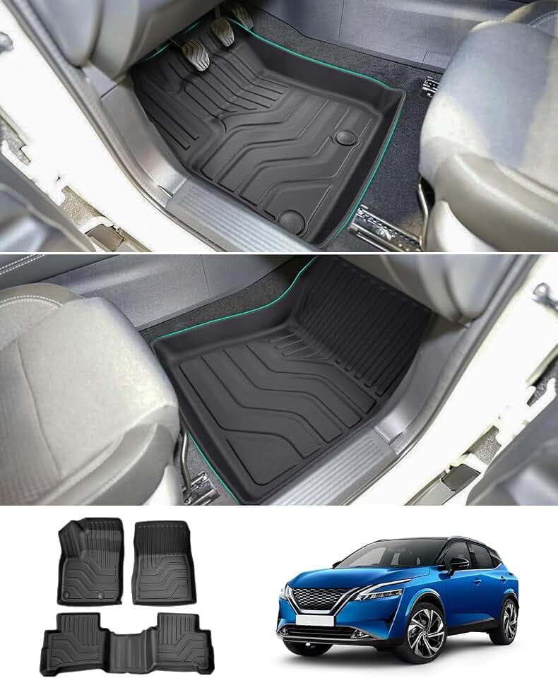 GAFAT Kompatibel mit Nissan Qashqai J12 Mild Hybrid 2026 2025-2022 Fussmatten, TPE Allwetter Fußmatten für Qashqai J12 Bj. 2021- Original 3D Scannen Hoher Rand [Nicht für e—Power]