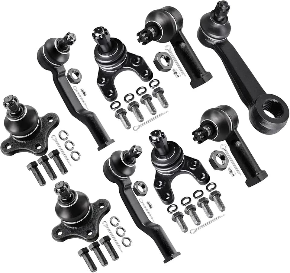 SCITOO 9pcs RWD Suspension Kit Front Inner Outer Tie Rod End Front Lower Upper Ball Joint Pitman Arm Fit 1987 For Mazda B2000 1987-1990 For Mazda B2200 B2600