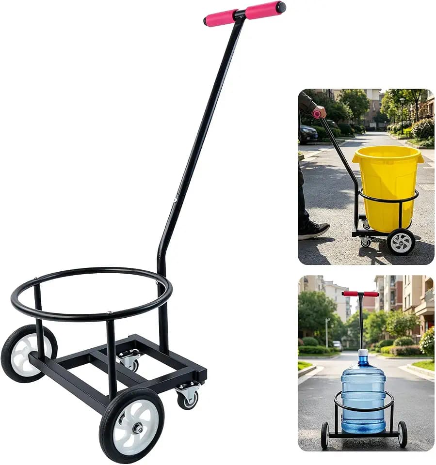 Upgraded Portable 5 Gallon Bucket Cart, Multi-Functional Hand Dolly (Black)