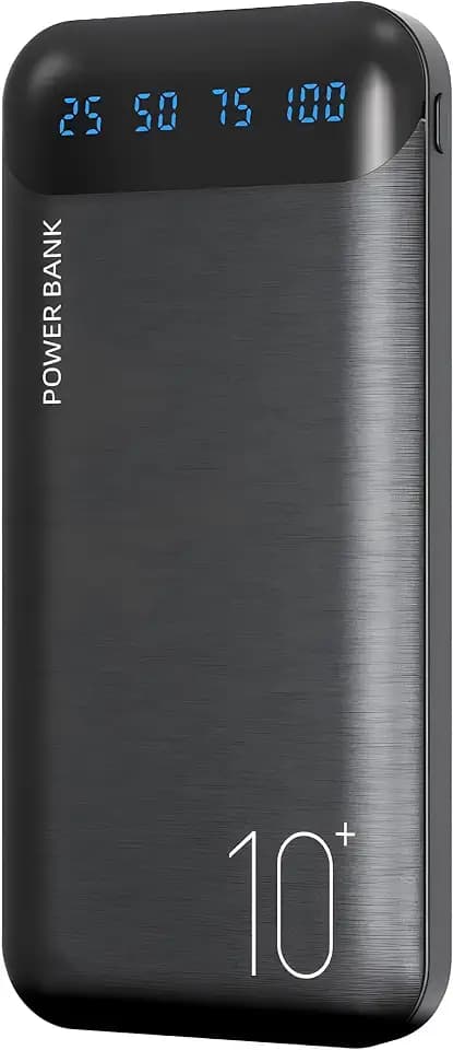 YOBON Power Bank 10000mAh Portable Charger Slim Battery Pack with 2 USB 2.4A Outputs and USB C in/Out Compatible with Huawei iPhone 16 15 14 13 12 iPad Samsung Galaxy S20 Android Tablet
