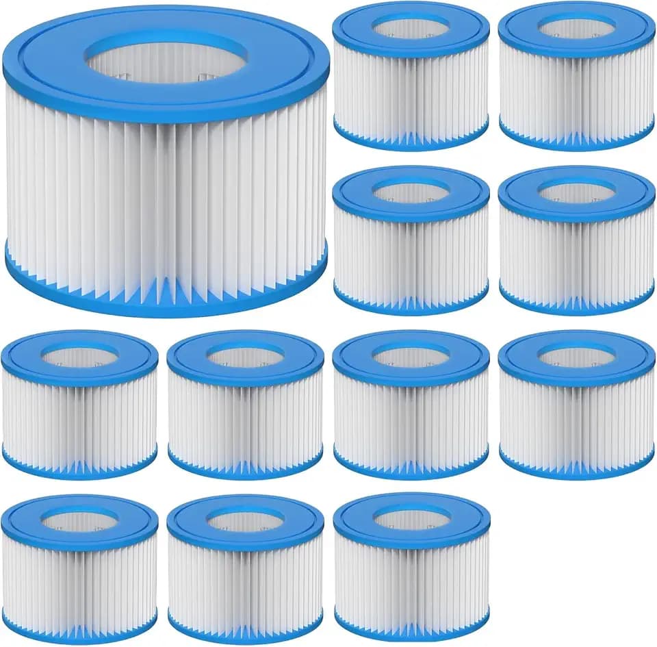 Spa Filter VI, 12 Stück Filterkartuschen VI für Bestway Miami, Monaco Lay-Z-Spa, Vegas, Palm Springs, Flowclear Pool Filter Ersetzt die Originalkartusche 58323
