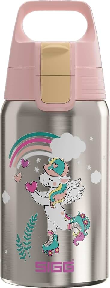 Sigg - Edelstahl Trinkflasche Kinder - Shield One Uni Skate - Für Kohlensäurehaltige Getränke Geeignet - Auslaufsicher - Federleicht - BPA-frei - Grau - 0,5L
