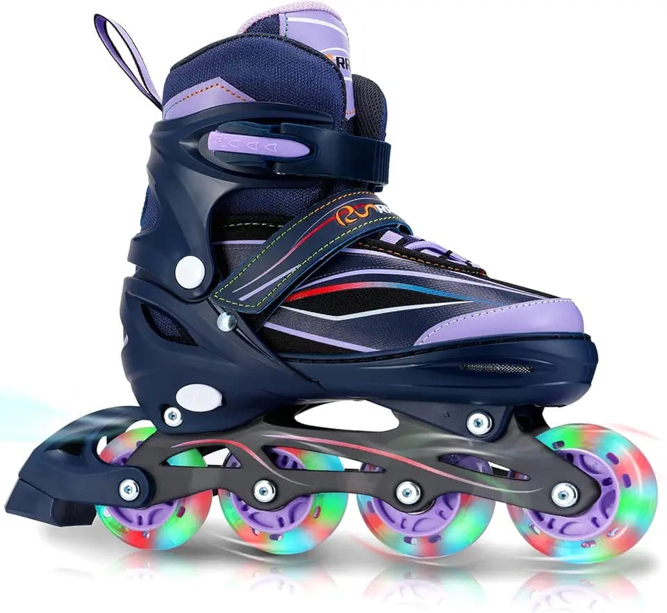 Adjustable Kids Inline Skates for Boys Girls with Full Light Up Wheels - Roller Skates for Kids Ages 6-12, Toddler Ages 3-5, Youth Women Beginners Outdoor Indoor