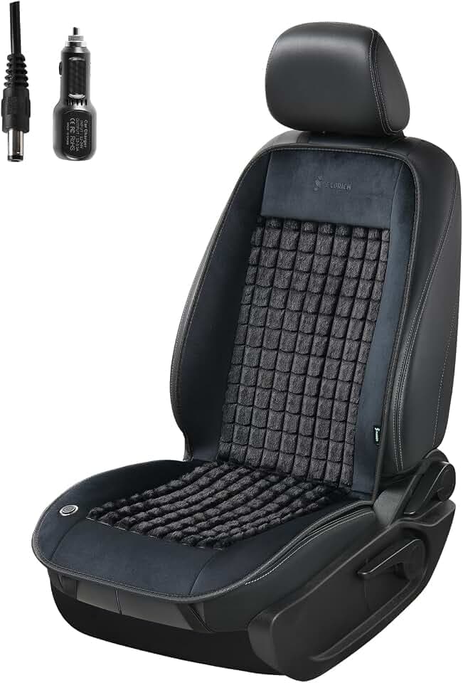 FLORICH Driver or Passenger Car Seat Cushion Comfortable Seat Cover for Full Back for Cars Trucks SUV Van, Black