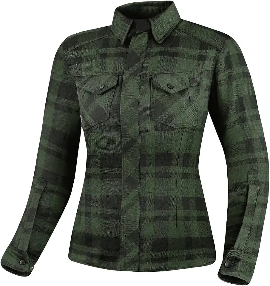 SHIMA RENEGADE Motorradhemden Herren und Damen - Motorrad Kariertes Hemd mit Protektoren Jacke Flanell Lumber Aramid