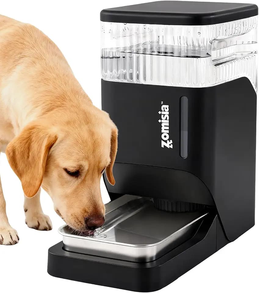 ZOMISIA 2.1 Gallon Gravity Dog Water Dispenser with Stainless Steel Bowl