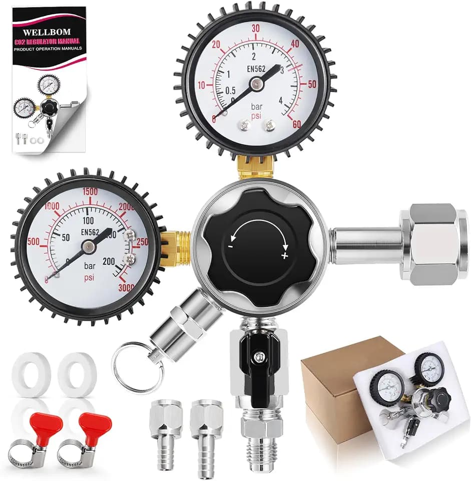 0-60PSI CO2 Regulator Beer Keg Regulator CGA-320 Kegerator Regulator