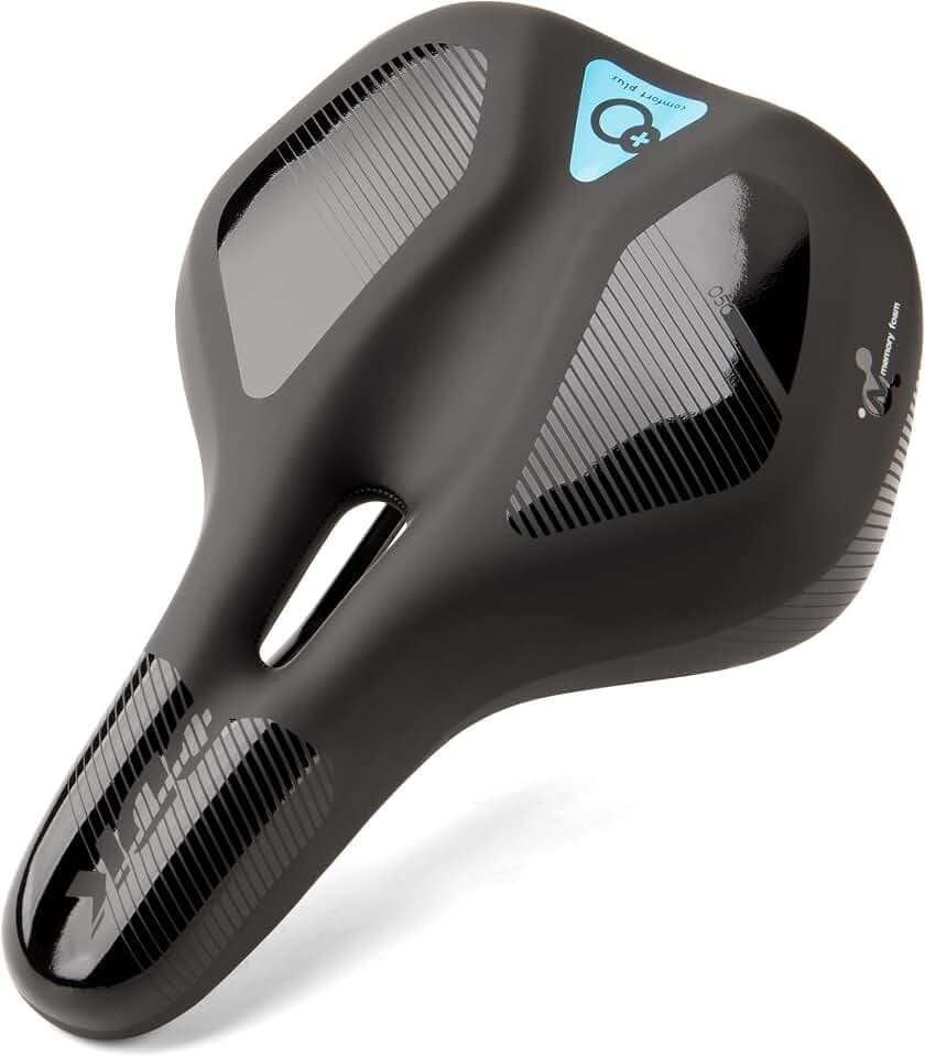 DDK Comfort Plus Fahrradsattel – Memory-Schaum Komfortsattel – Druckentlastend & Stoßdämpfend – Bequemer, weich gepolsterter Sattel für Herren & Damen((MTB, Rennrad, Stadt&Alpen)