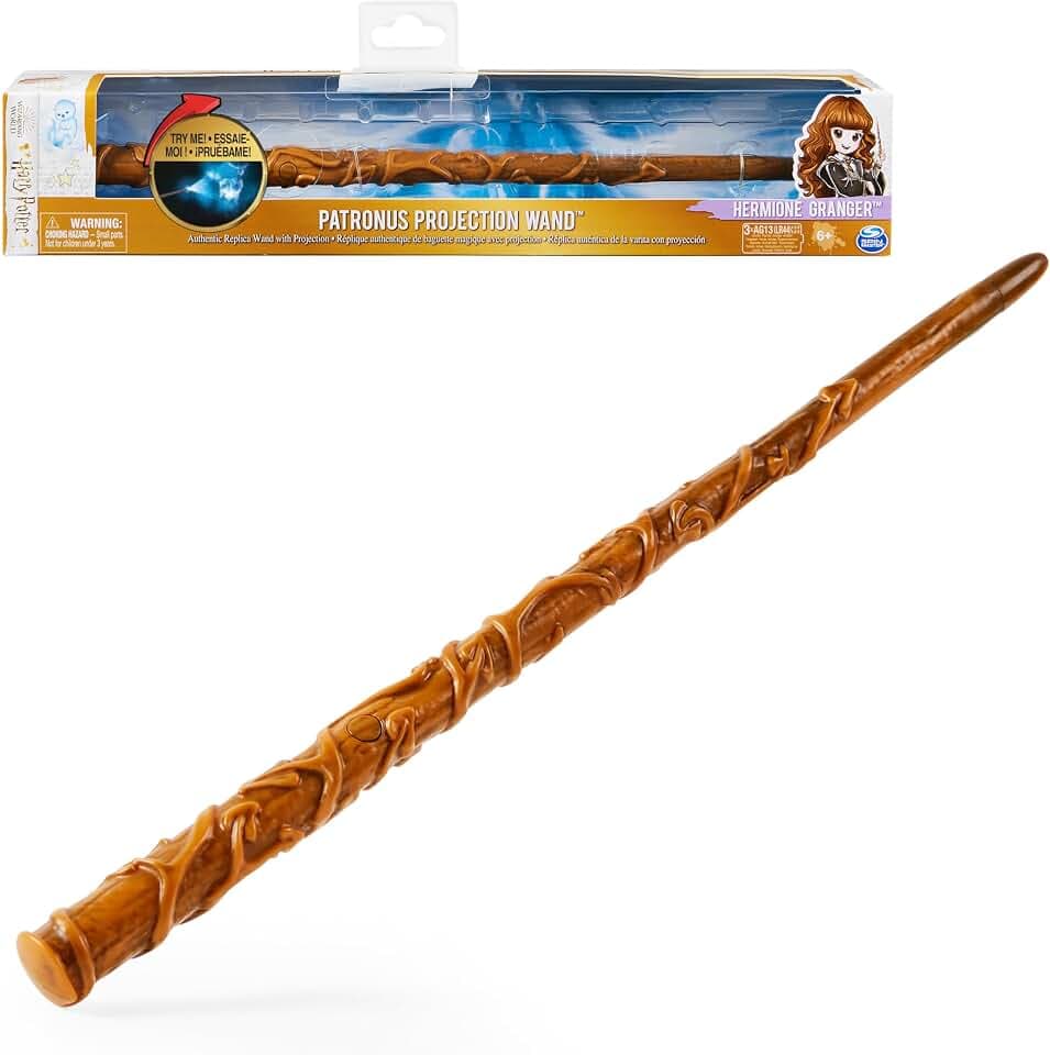 Wizarding World Harry Potter - Leuchtzauberstab von Hermine Granger mit Patronus-Projektion,, ca. 33 cm, Spielzeug für Kinder ab 6 Jahren, Fanartikel
