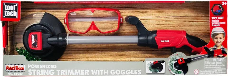 Red Box: Light & Sound: Weed Wacker/Trimmer - Kids Yard Work Toy, Includes Safety Goggles, Pretend Play, Battery Powered Realistic Tool, Ages 3+