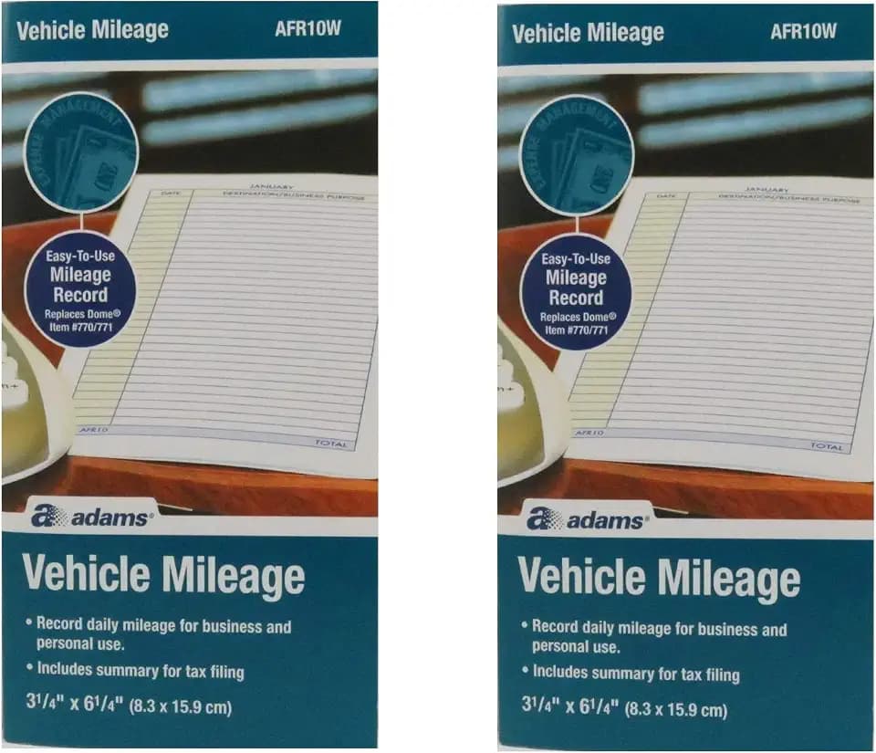 Adams AFR10W Mileage Journal - 2 Pack