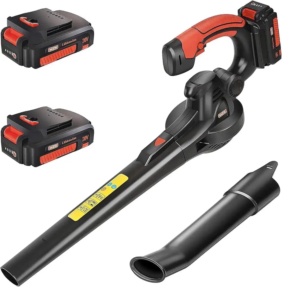 MZK 20V Cordless Leaf Blower, Lightweight Electric Blower, Orange