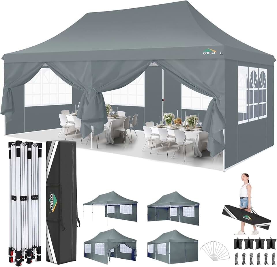 COBIZI Faltpavillon 3X6m Wasserdicht Stabil Pavillon Partyzelt Faltbar