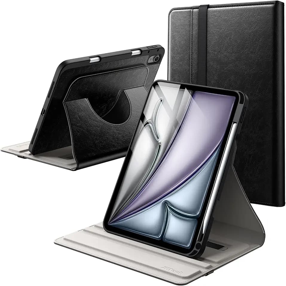 JETech 360° Rotating Case for iPad Air 11" M4/M3/M2 & iPad Air 5/4, Black