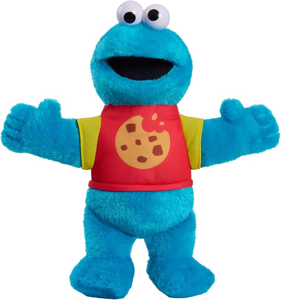 Sesame Street Sing-Along Cookie Monster 13-inch Plushie Stuffed Animal, Recycled Filling, Blue, Kids Toys for Ages 18 Month by Just Play