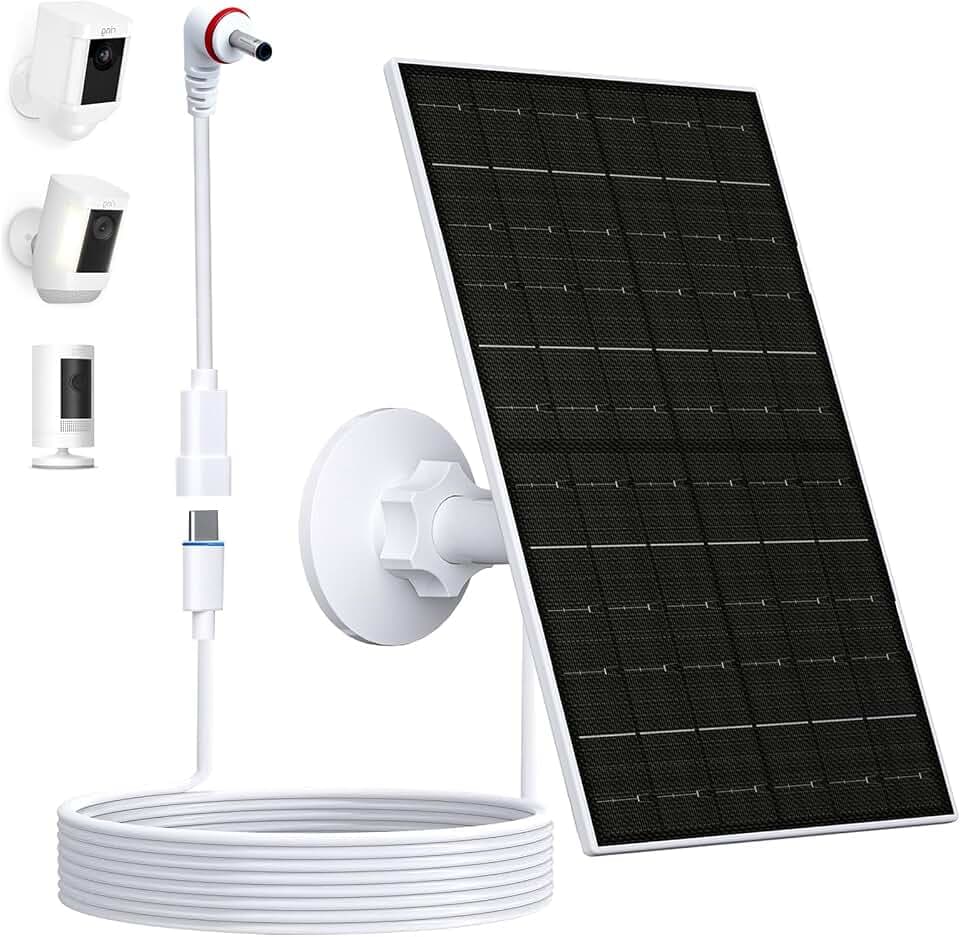 Solarpanel für Ring Kamera, 7W IP65 wasserdicht mit USB-C