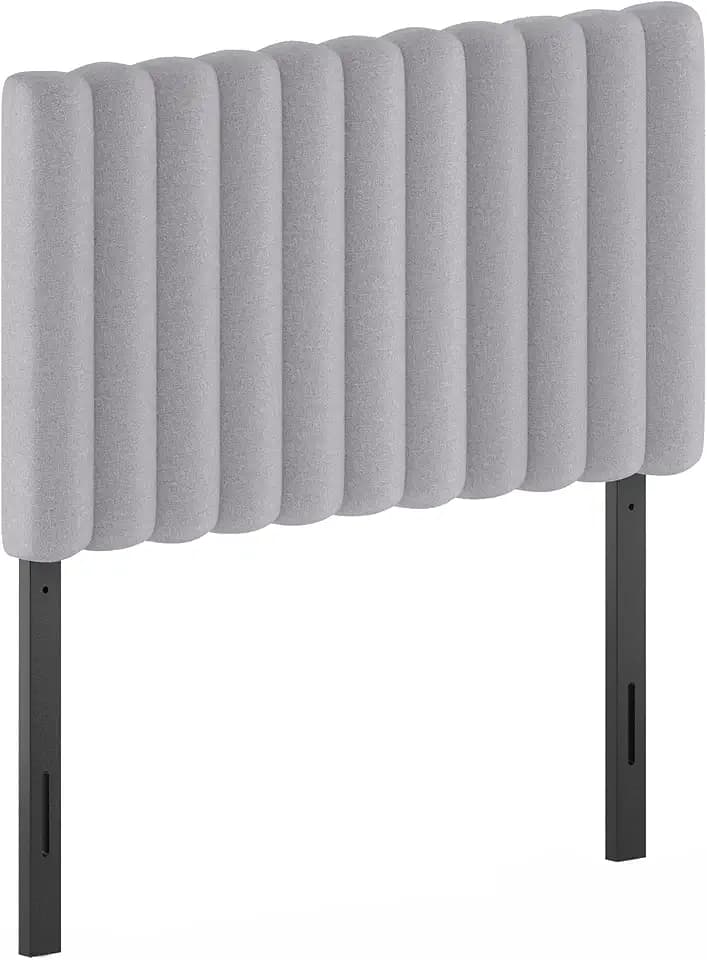 Furinno Roanne Upholstered Tufted Headboard, Glacier, Twin