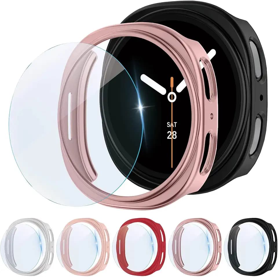 5+5 Stück Hart PC Schutzhülle+Schutzfolie für Samsung Galaxy Watch